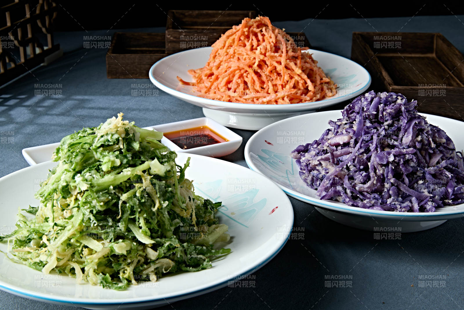 水煮黄面素三样图片