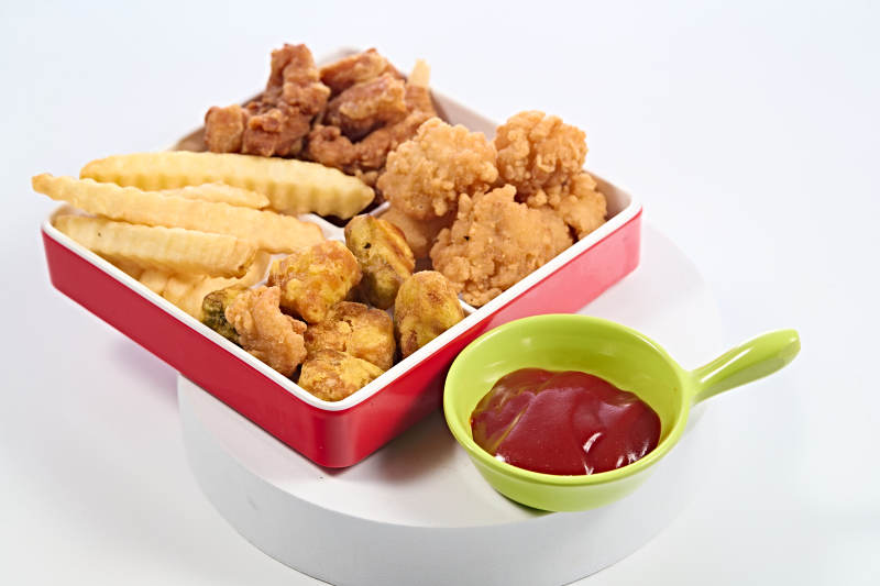 快餐美食油炸小吃拼装盒图片