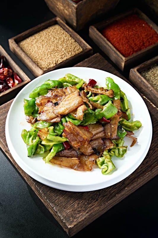 回锅肉豆豉爆炒螺丝椒图片