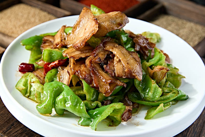 回锅肉豆豉爆炒螺丝椒图片