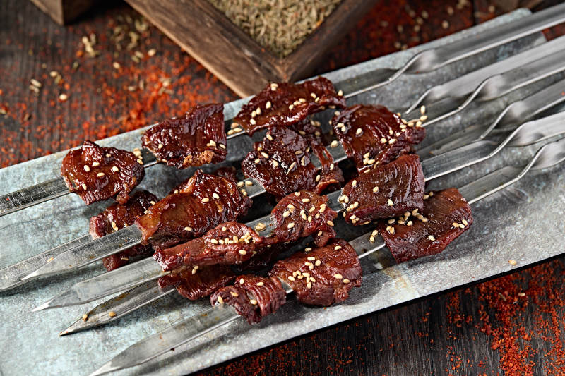 锦州特色烧烤风干大油边图片