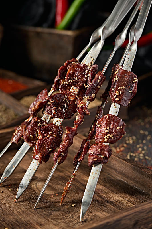 锦州特色烧烤风干大油边图片