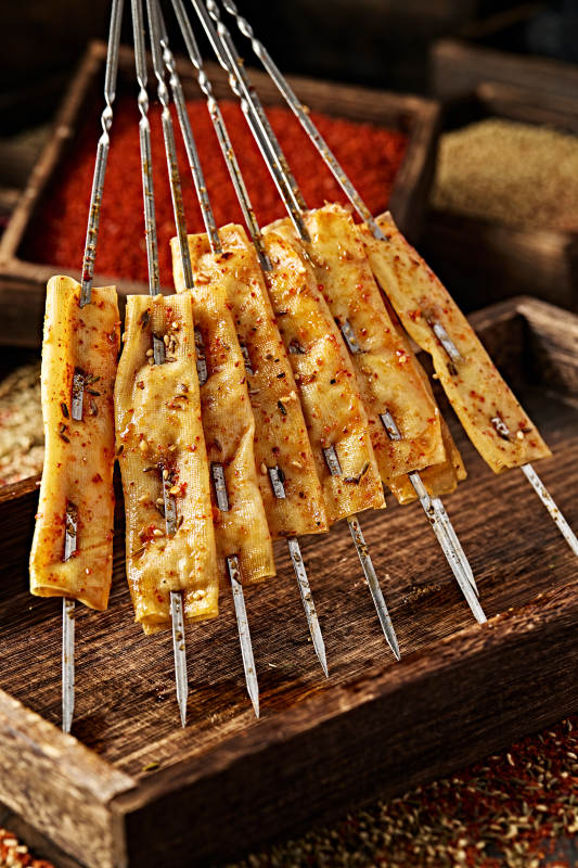 锦州特色烧烤炭烤干豆腐图片