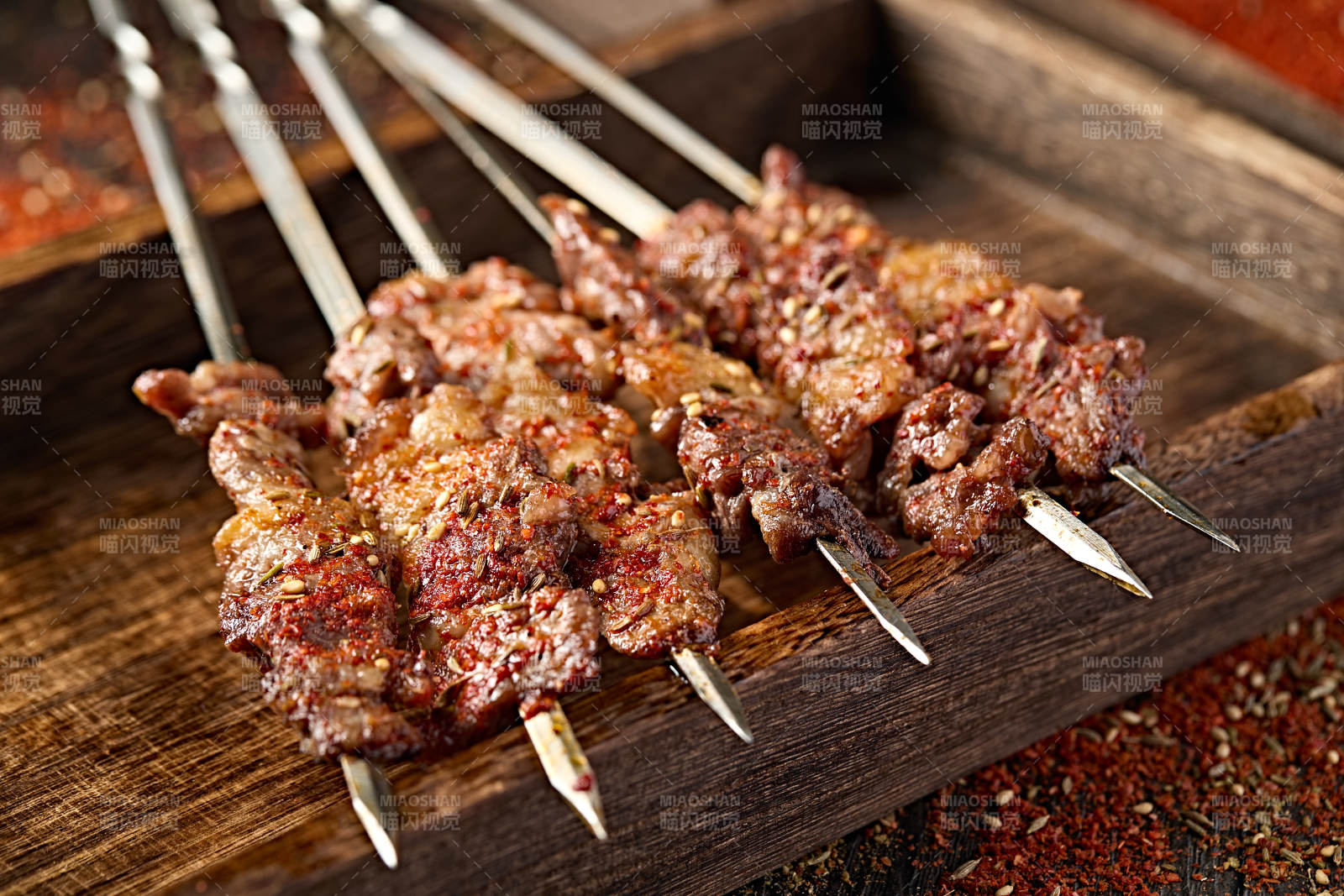 美味烧烤猪五花肉串图片