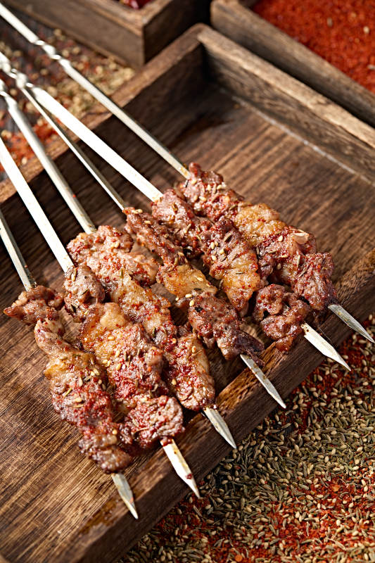 美味烧烤猪五花肉串图片