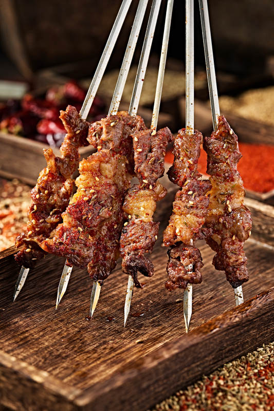 美味烧烤猪五花肉串图片