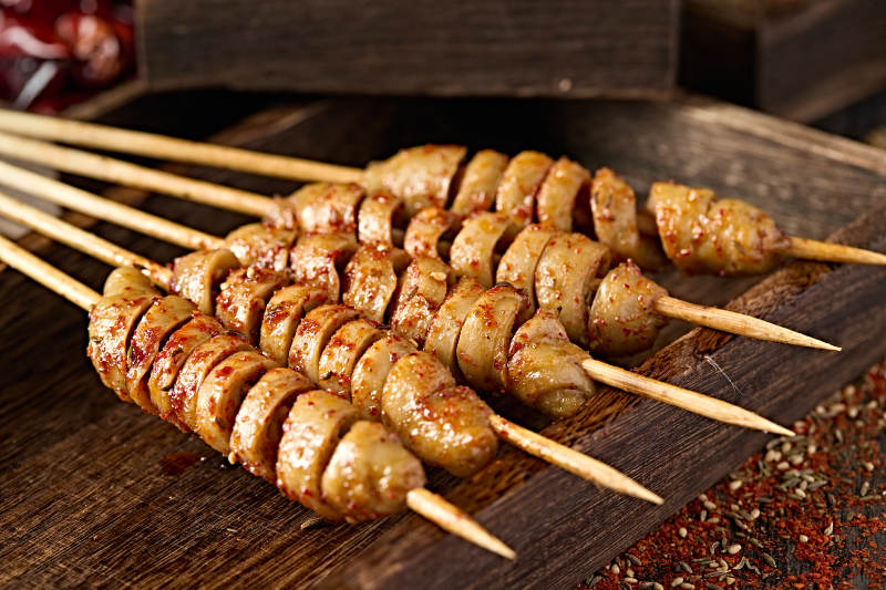 美味烧烤炭烤大面筋图片