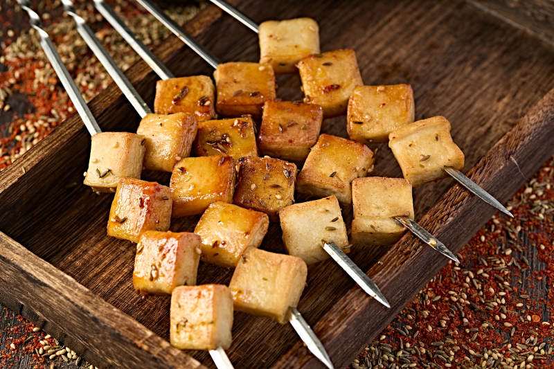 美味烧烤炭烤美味鱼豆腐图片