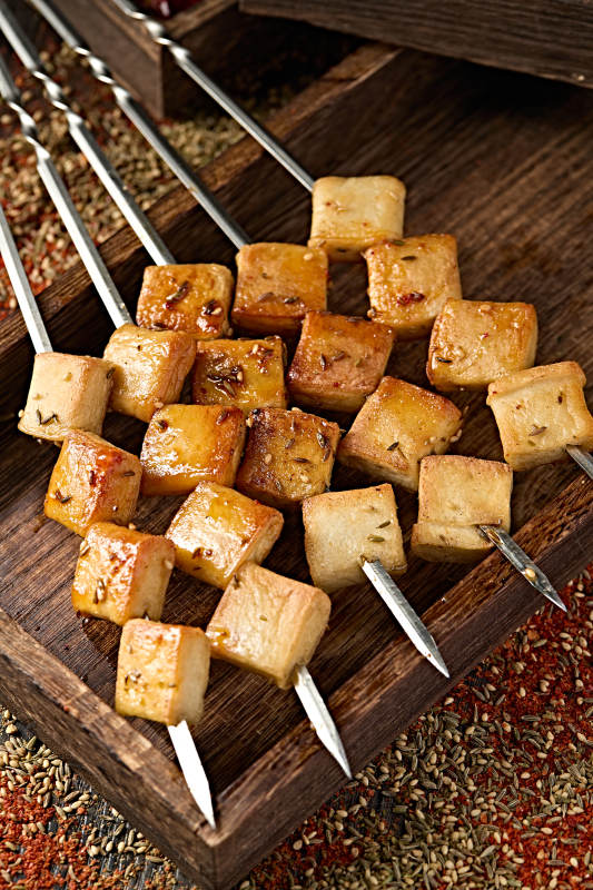 美味烧烤炭烤美味鱼豆腐图片