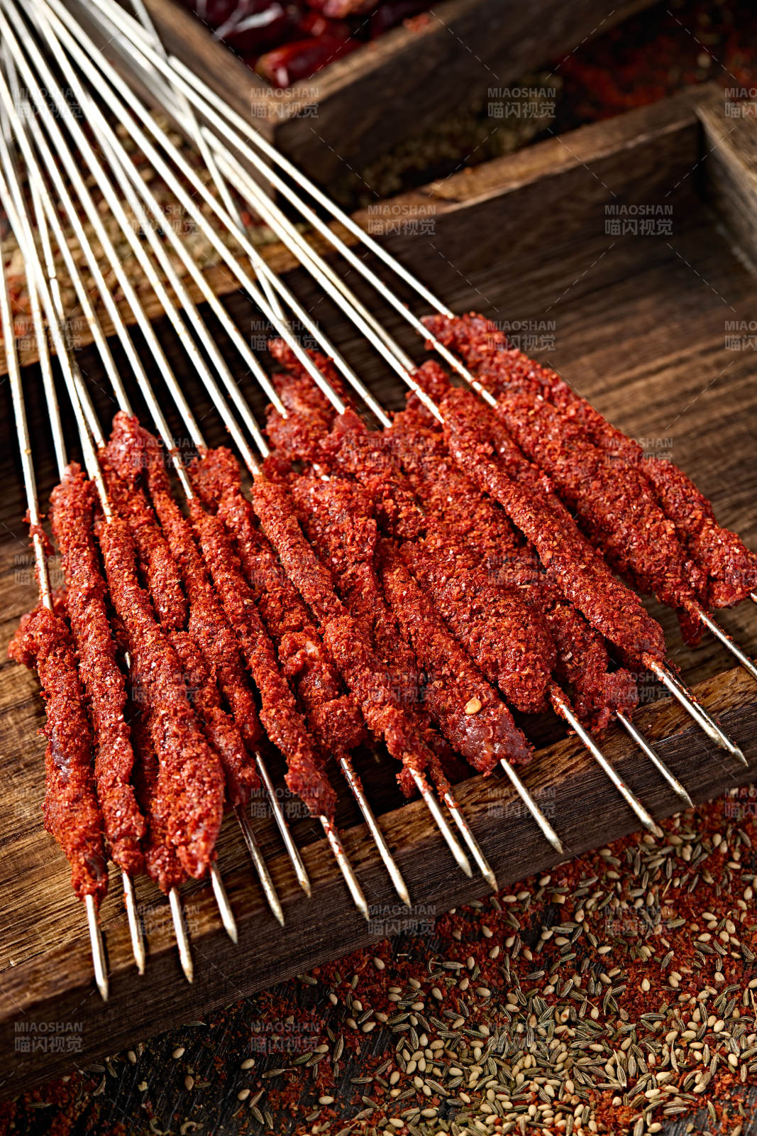 锦州特色辣子生鲜牛肉串刺身图片