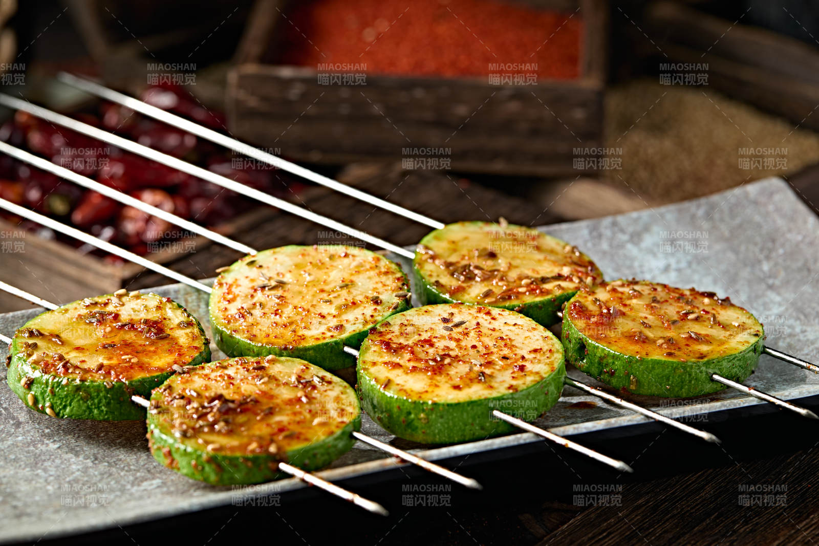 美味炭烤西葫芦片图片
