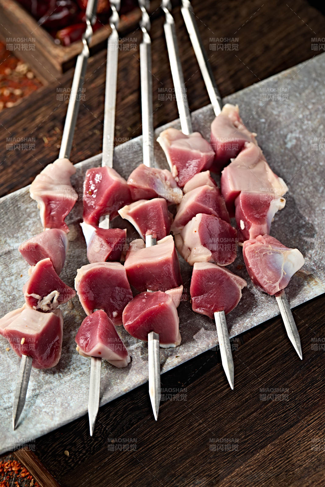 烧烤食材生鲜鸡胗串图片