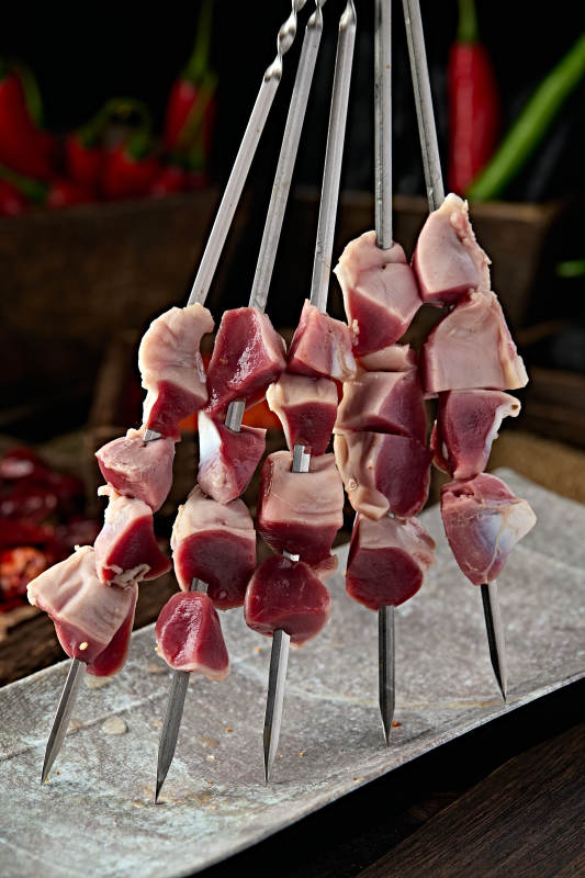 烧烤食材生鲜鸡胗串图片