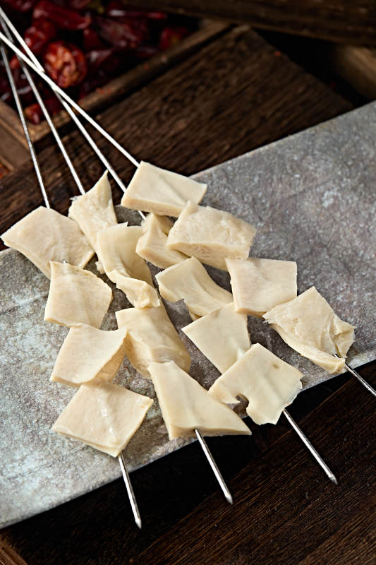 烧烤食材牛心管黄喉片图片