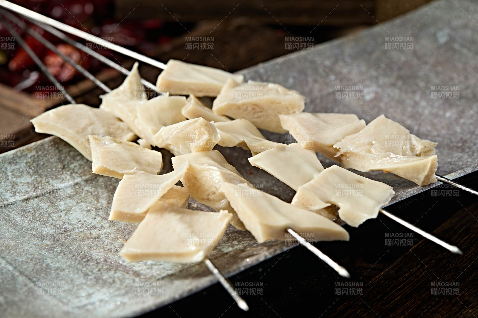 烧烤食材牛心管黄喉片图片