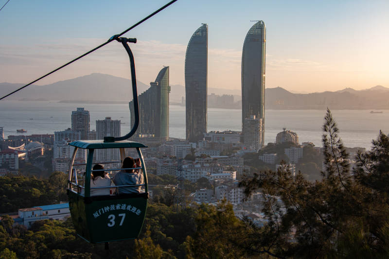 厦门缆车瞰海景图片