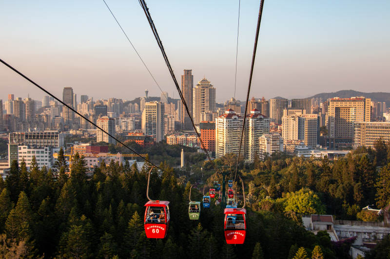 厦门钟鼓索道城市缆车风光图片