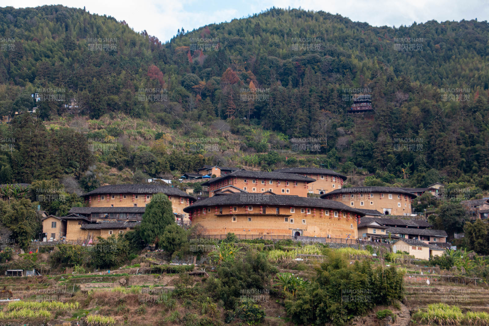 福建田螺坑土楼山居图图片