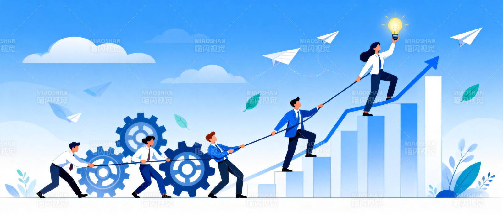 团队协作共创新高图片