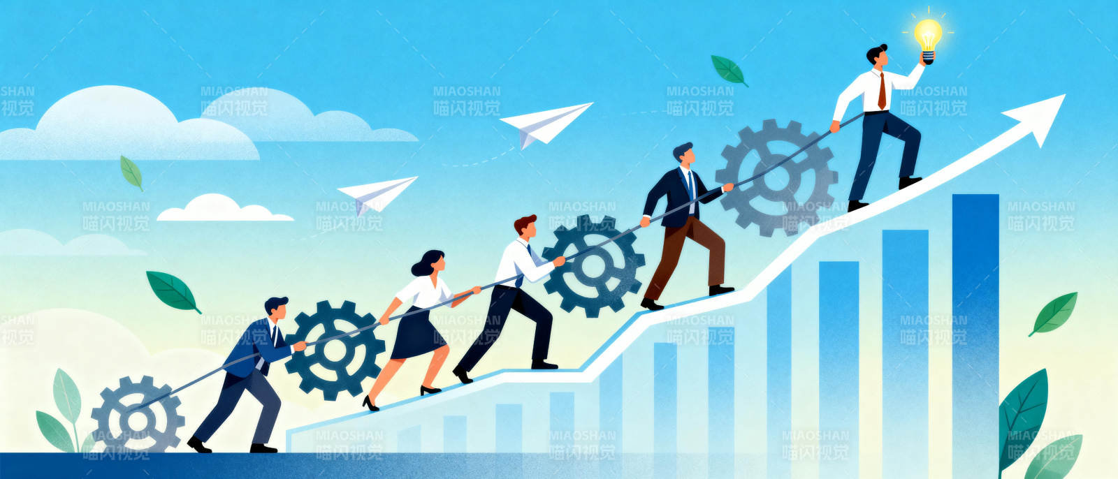 团队协作共攀高峰图片