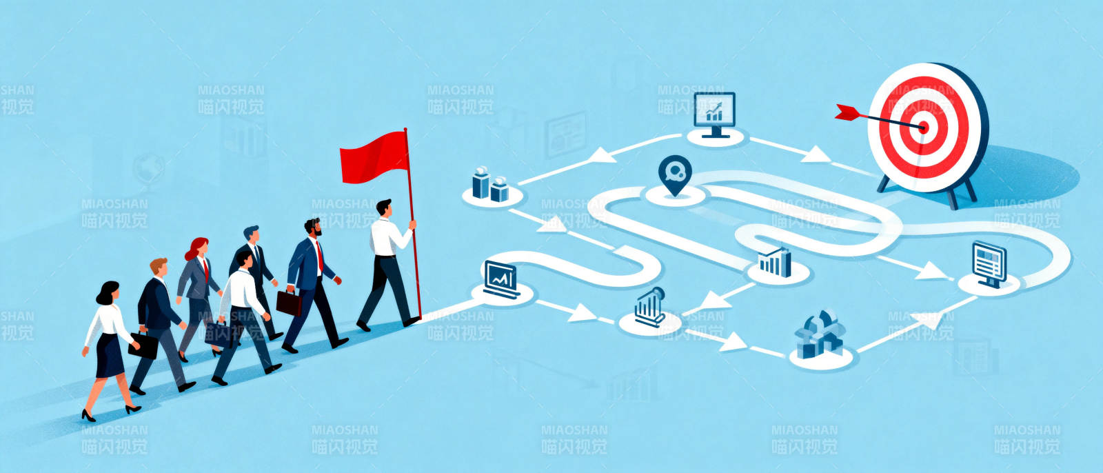 团队迈向目标图片