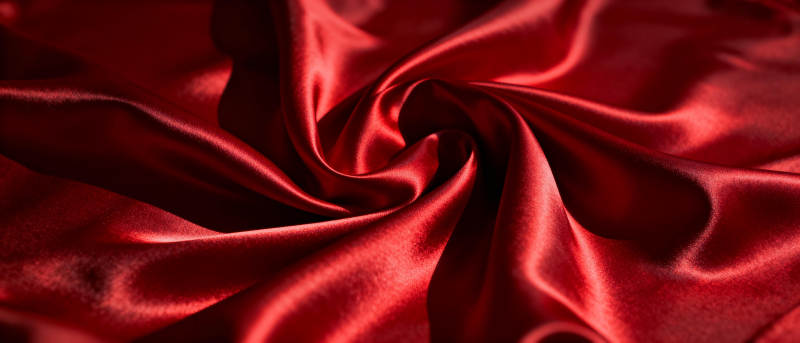红色丝缎的柔美褶皱图片