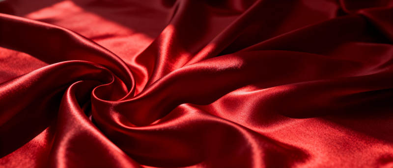 红色丝缎的柔美褶皱图片