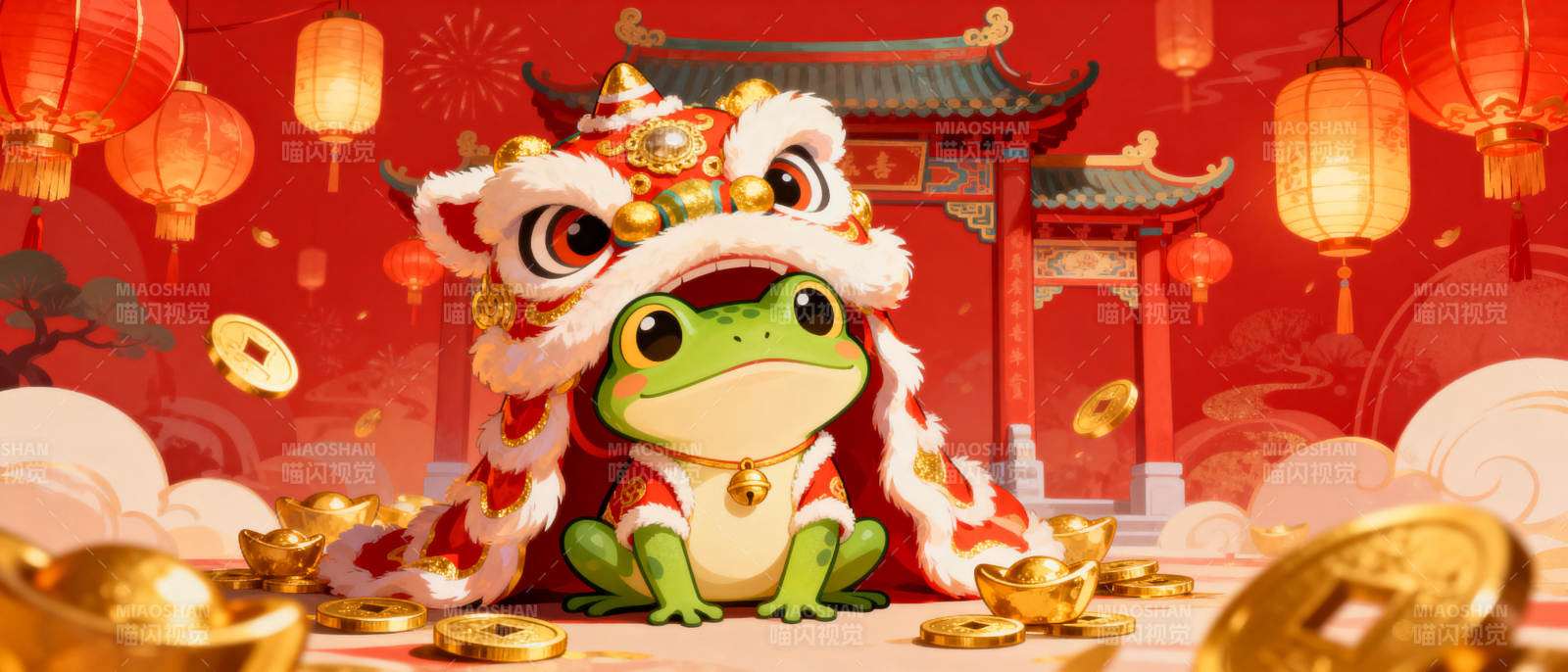 金蟾舞狮迎新春图片