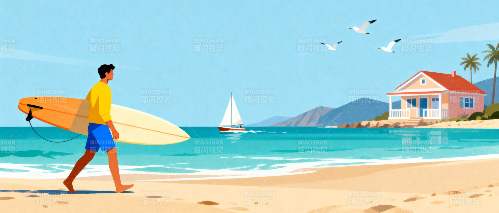 海滩冲浪者图片