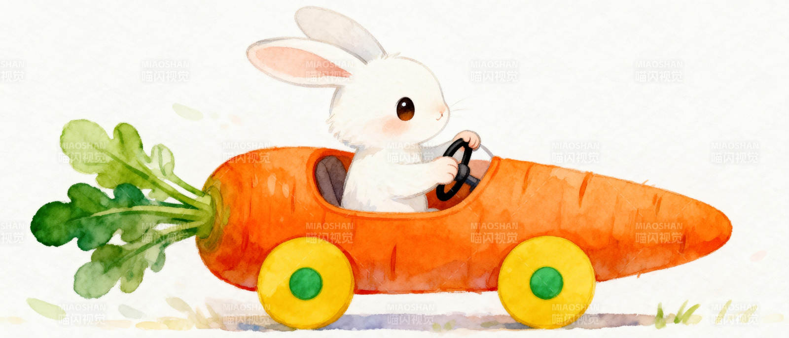 兔兔开胡萝卜车图片