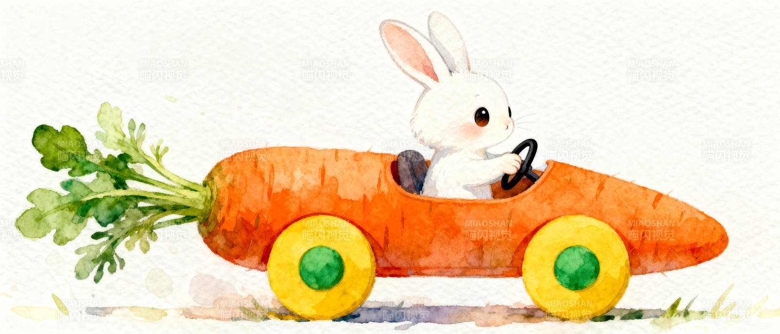 兔兔驾胡萝卜车图片