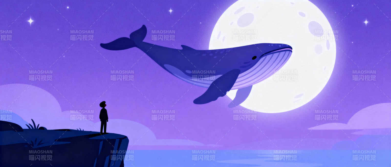 月夜鲸影图片