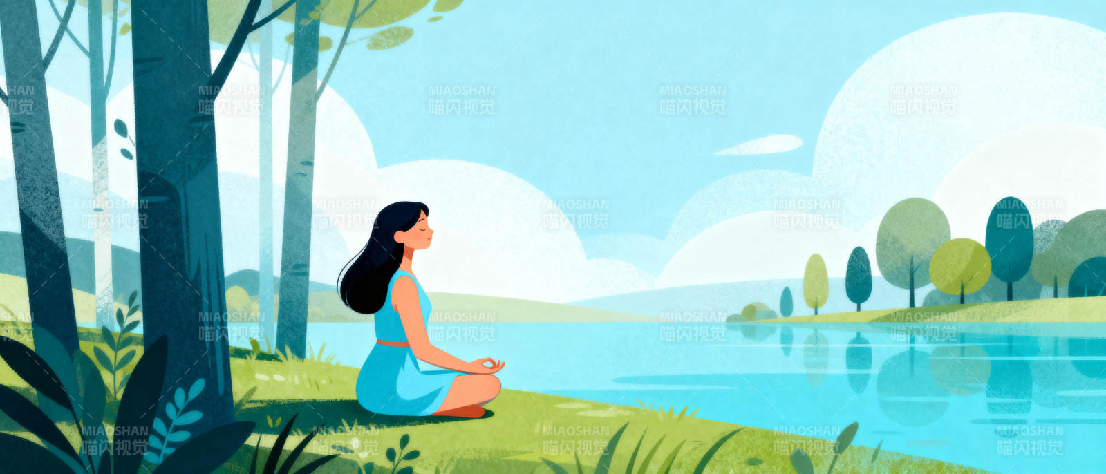 湖畔静坐 心归自然图片