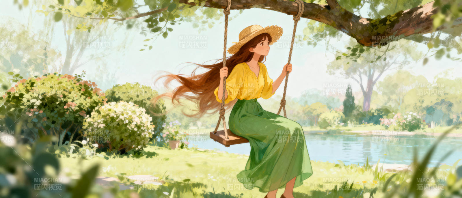 春日荡秋千图片