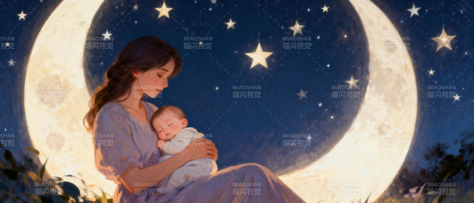 月夜母爱图片