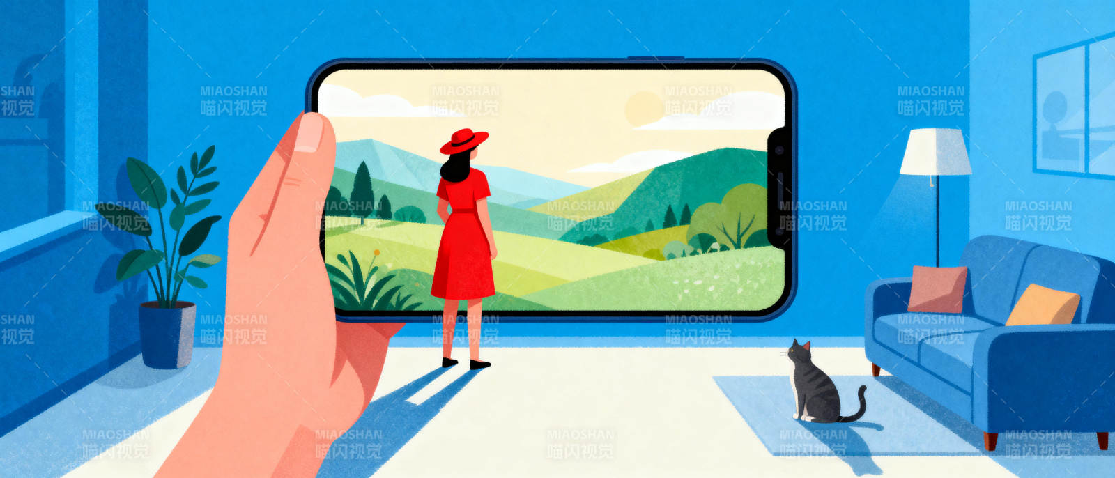 手机中的风景画图片