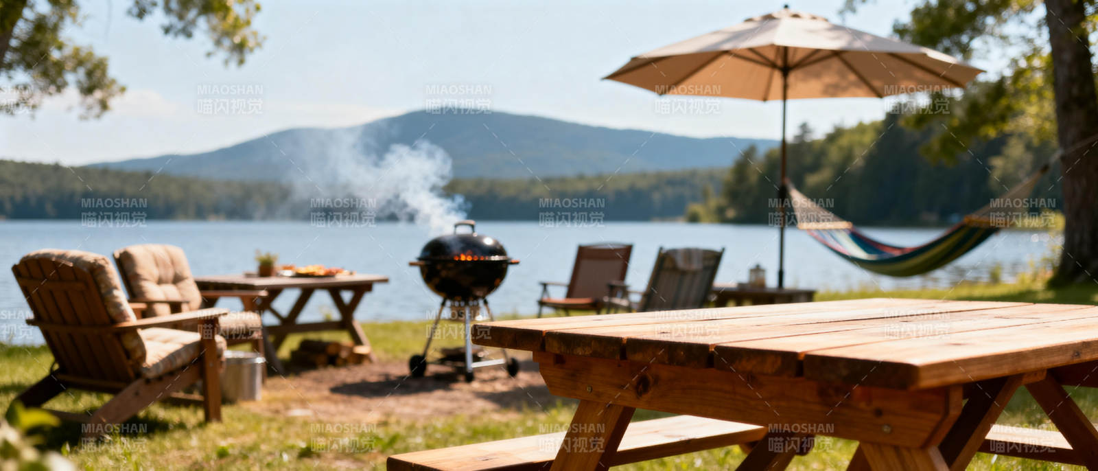 湖畔野餐时光图片