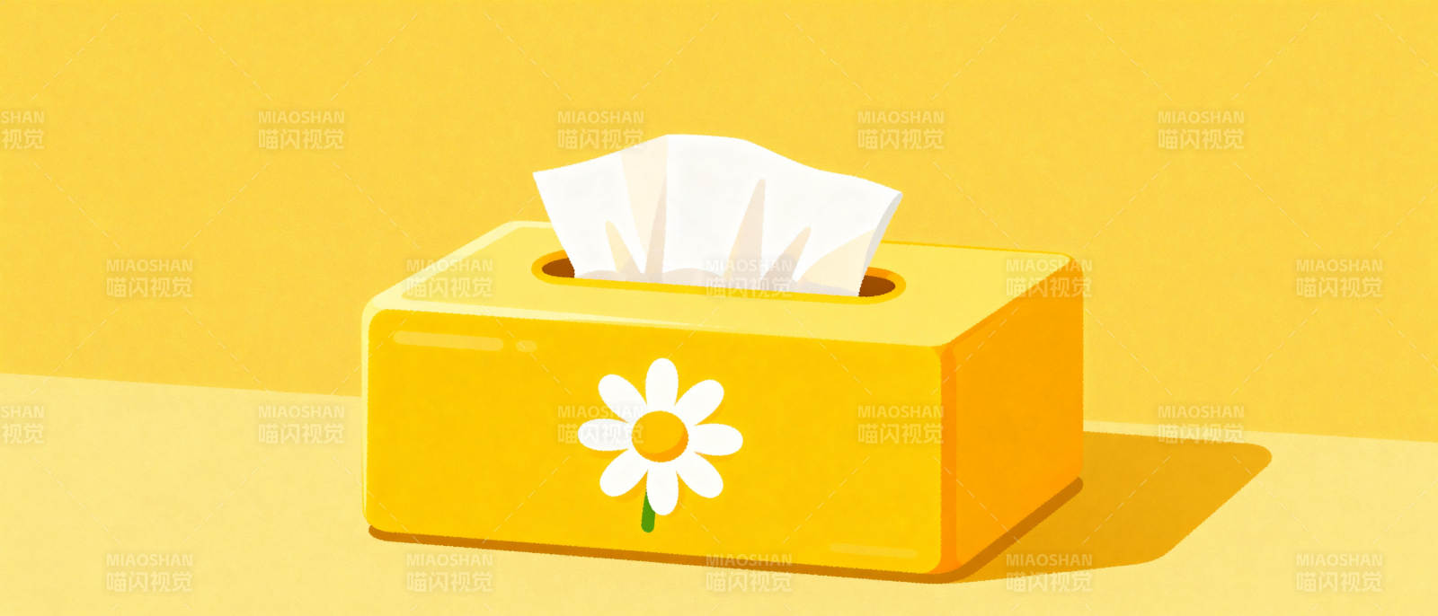 黄色纸巾盒图片
