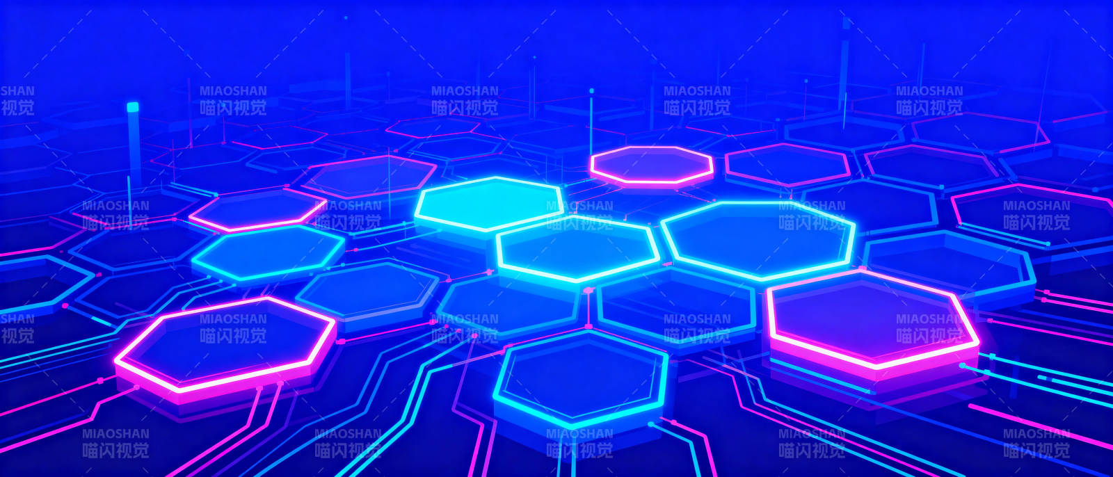 霓虹六边科技感图片