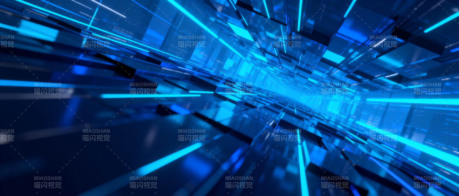 蓝色科技隧道图片