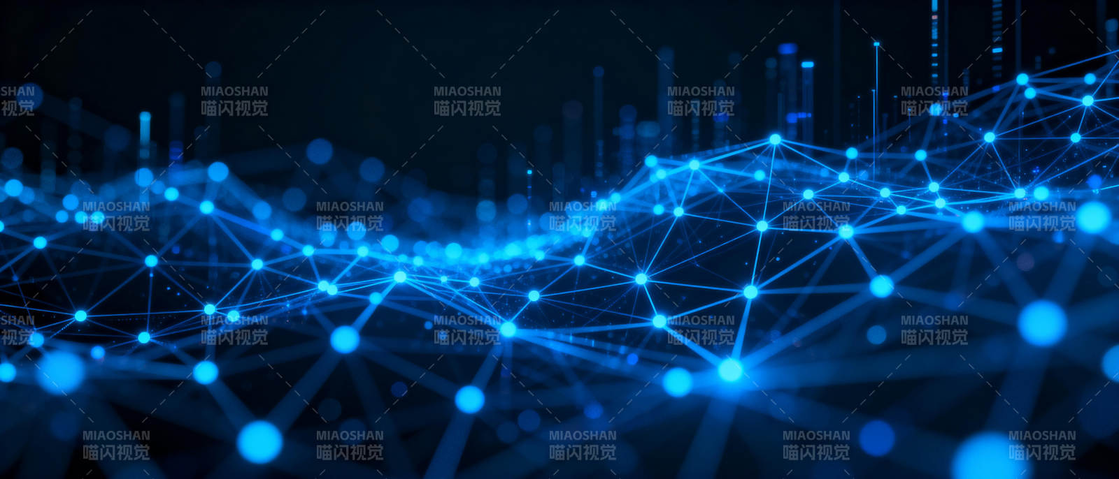 蓝色网络光波图片