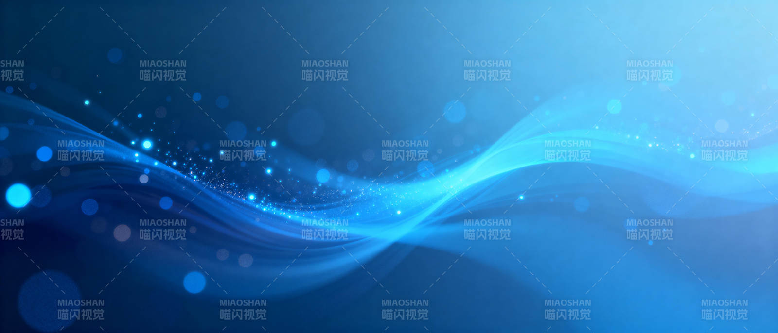 蓝色波浪光影图片