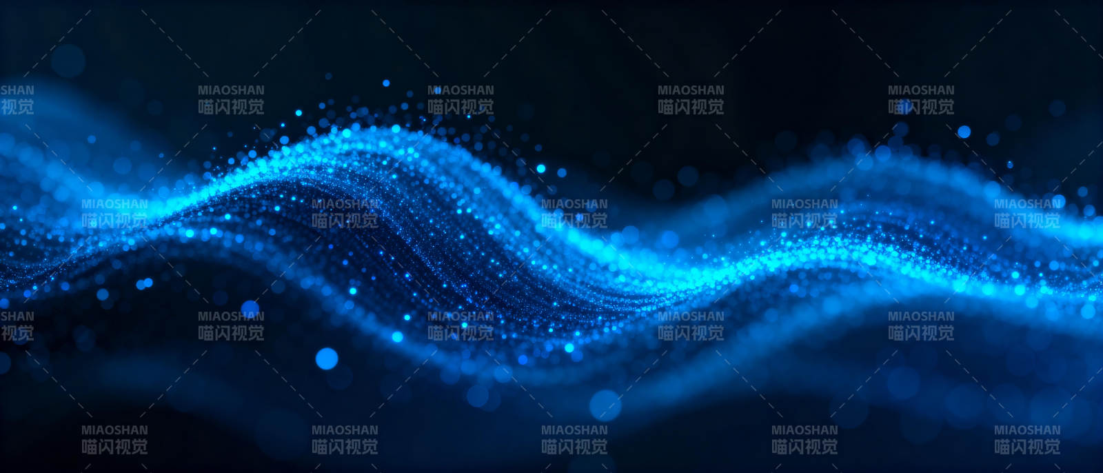 蓝色光波流动图片