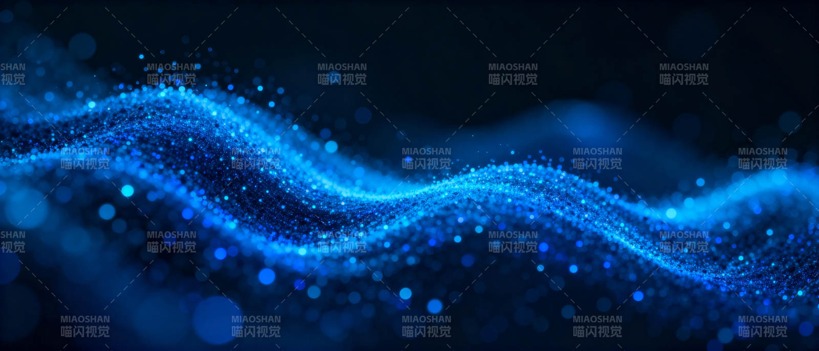 蓝色粒子波浪图片