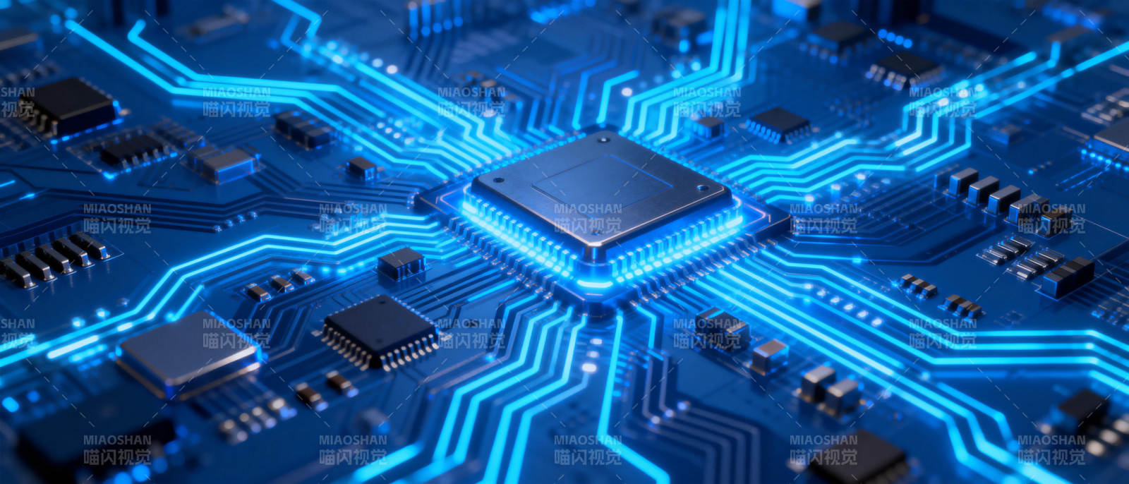 芯片电路发光图图片