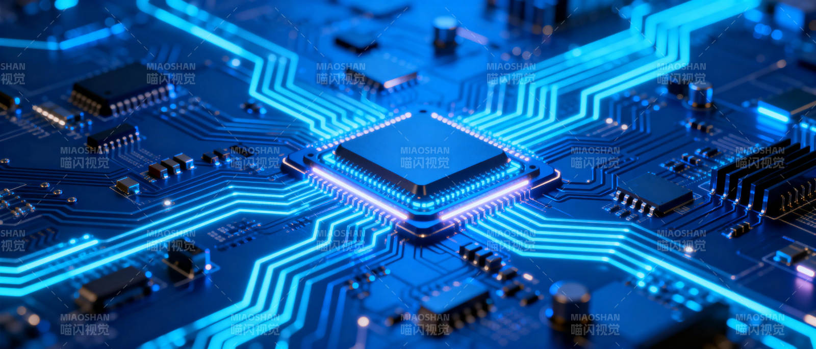 芯片电路发光图图片