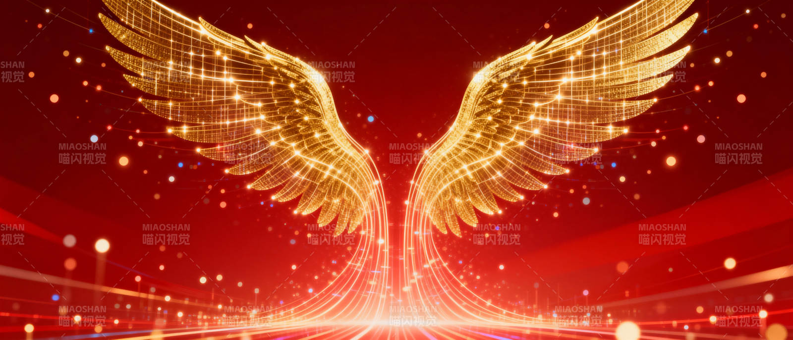 金色羽翼闪耀光芒图片