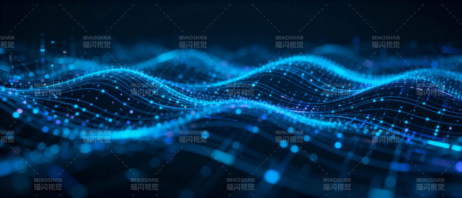 蓝色波浪科技感图片