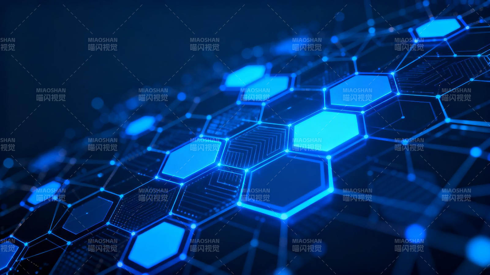 科技蓝光六边网图片