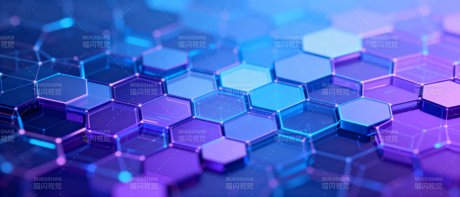 科技蓝紫蜂窝图图片